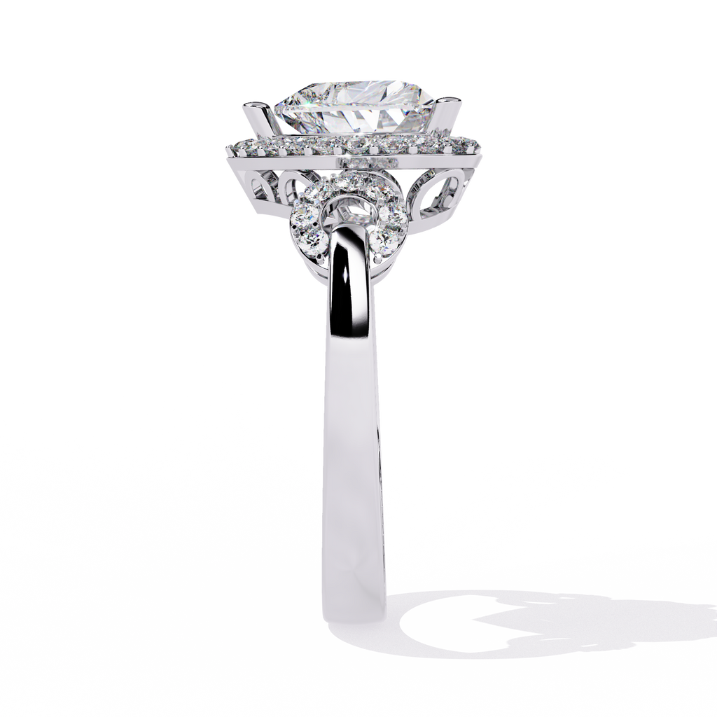 1.61+0.27 Ct lab-grown diamond ring with heart