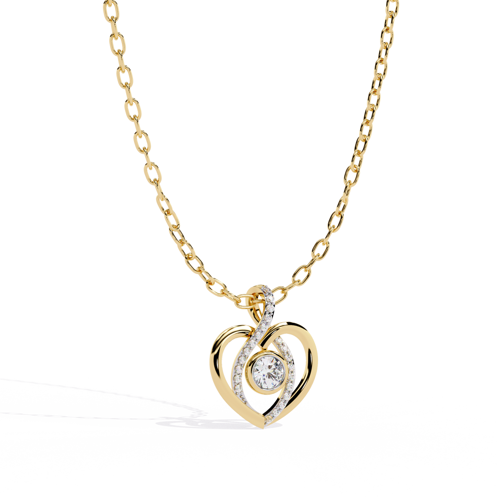 Round Diamond Pendant – Brilliant Round Cut Diamonds in Gold