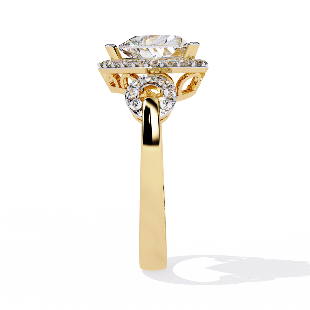 1.61+0.27 Ct lab-grown diamond ring with heart