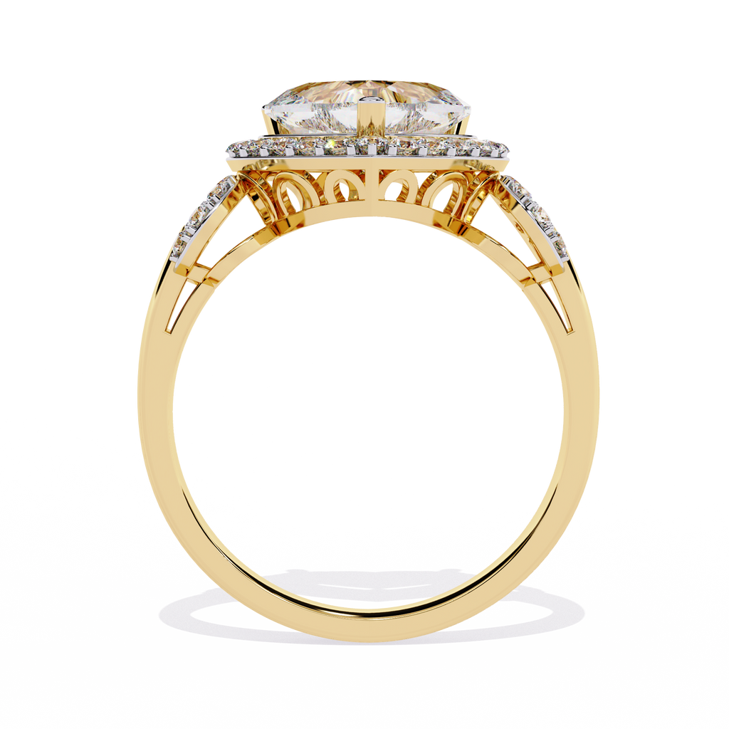 1.61+0.27 Ct lab-grown diamond ring with heart