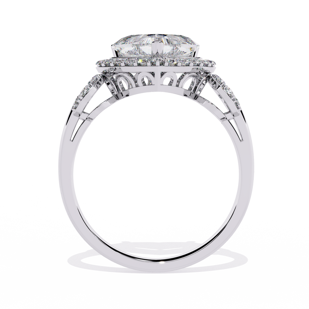 Ethereal Glow Heart & Round Lab-Grown Diamond Ring – Elegant Gold Design