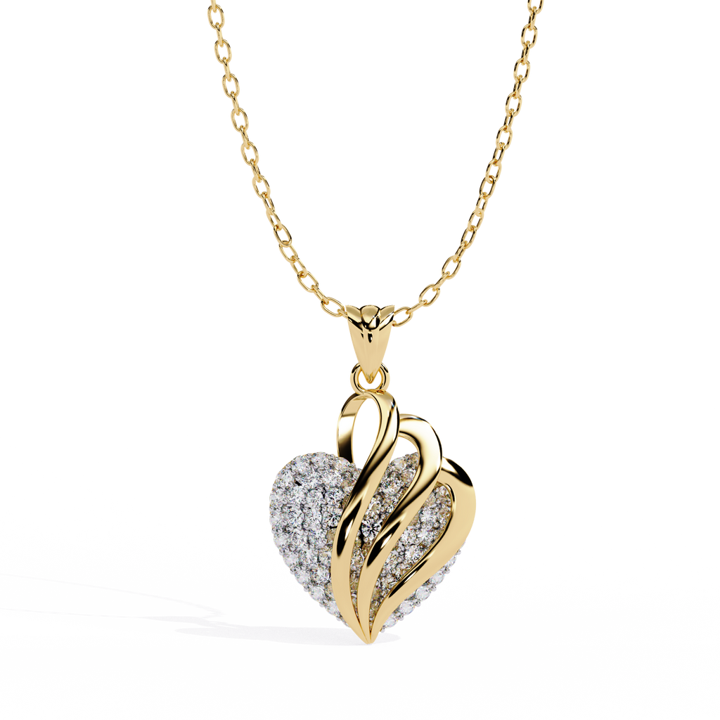 Round Diamond Pendant – Elegant Solitaire Design in Gold