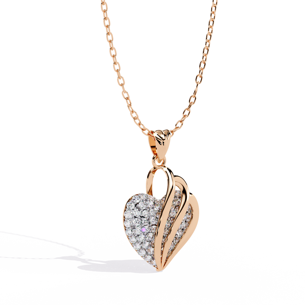 Round Diamond Pendant – Elegant Solitaire Design in Gold