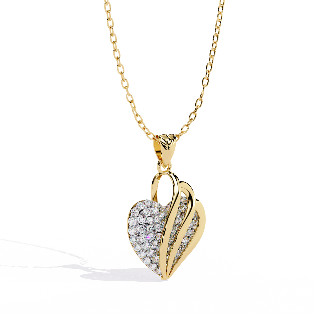 Round Diamond Pendant – Elegant Solitaire Design in Gold