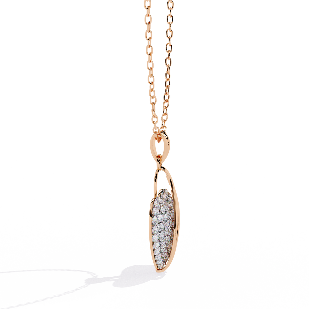 Round Diamond Pendant – Elegant Solitaire Design in Gold