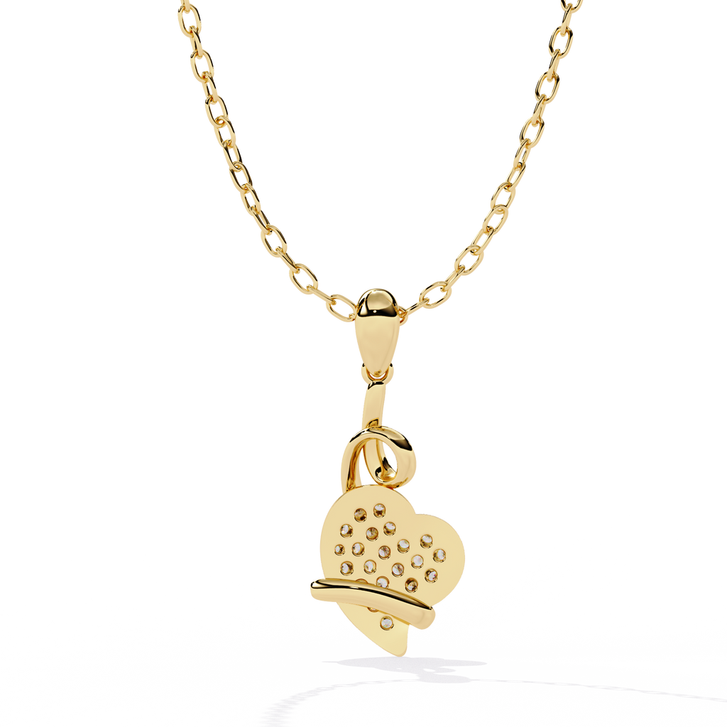 Round Diamond Pendant – Elegant Solitaire Design in Gold