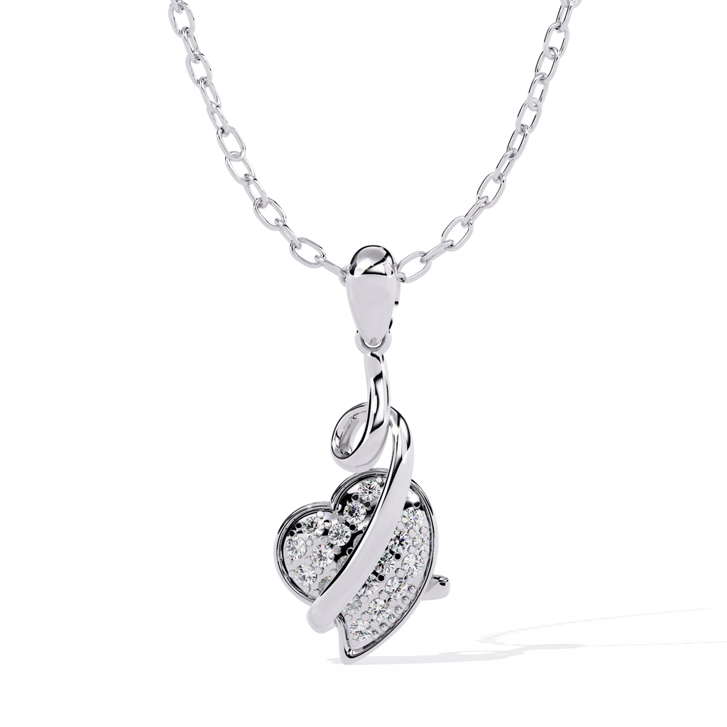 Round Diamond Pendant – Elegant Solitaire Design in Gold