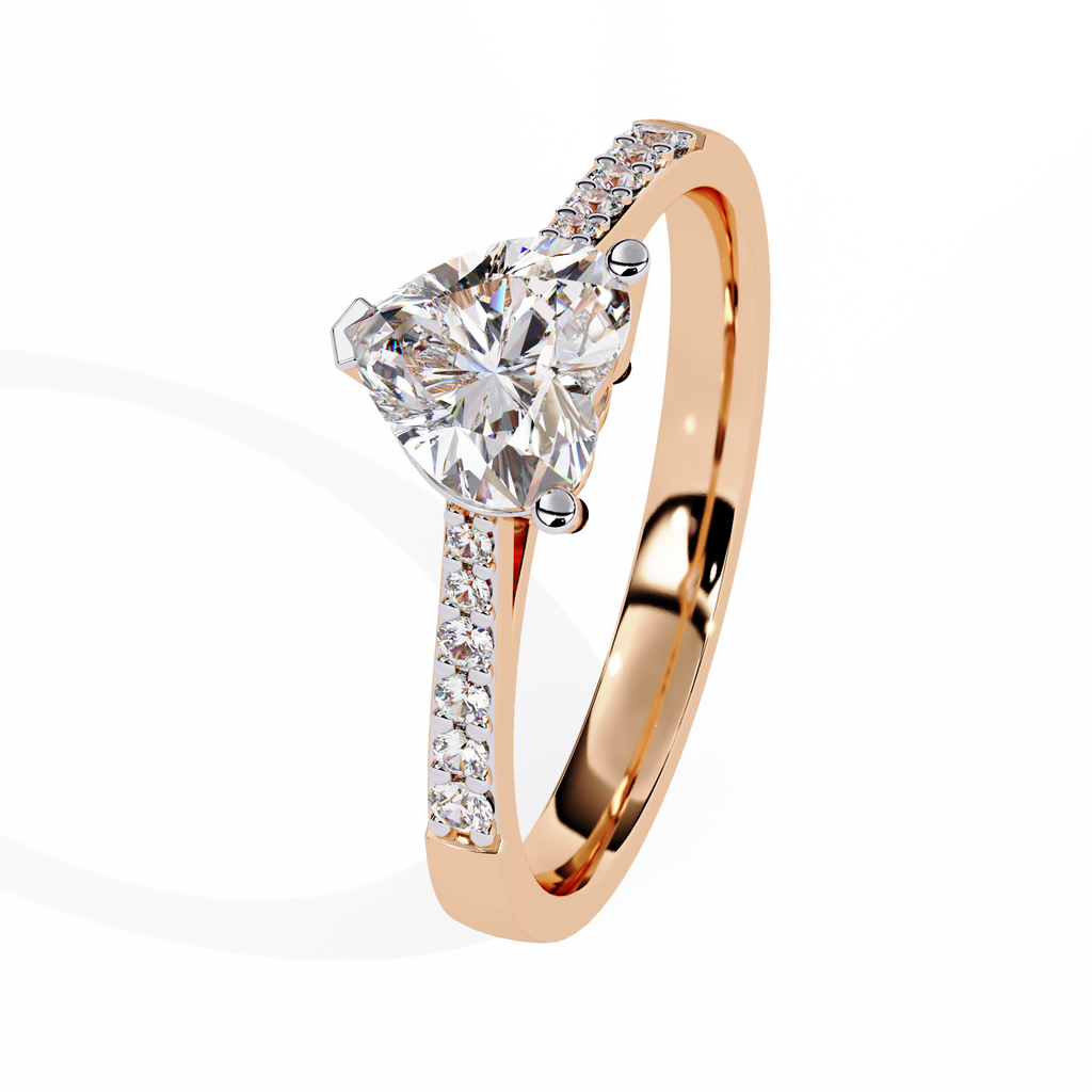 0.59+0.08 Ct heart and round diamond ring for women – lab-created elegance


