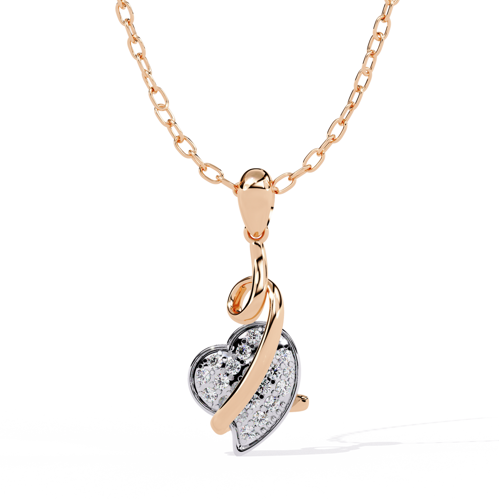 Round Diamond Pendant – Elegant Solitaire Design in Gold