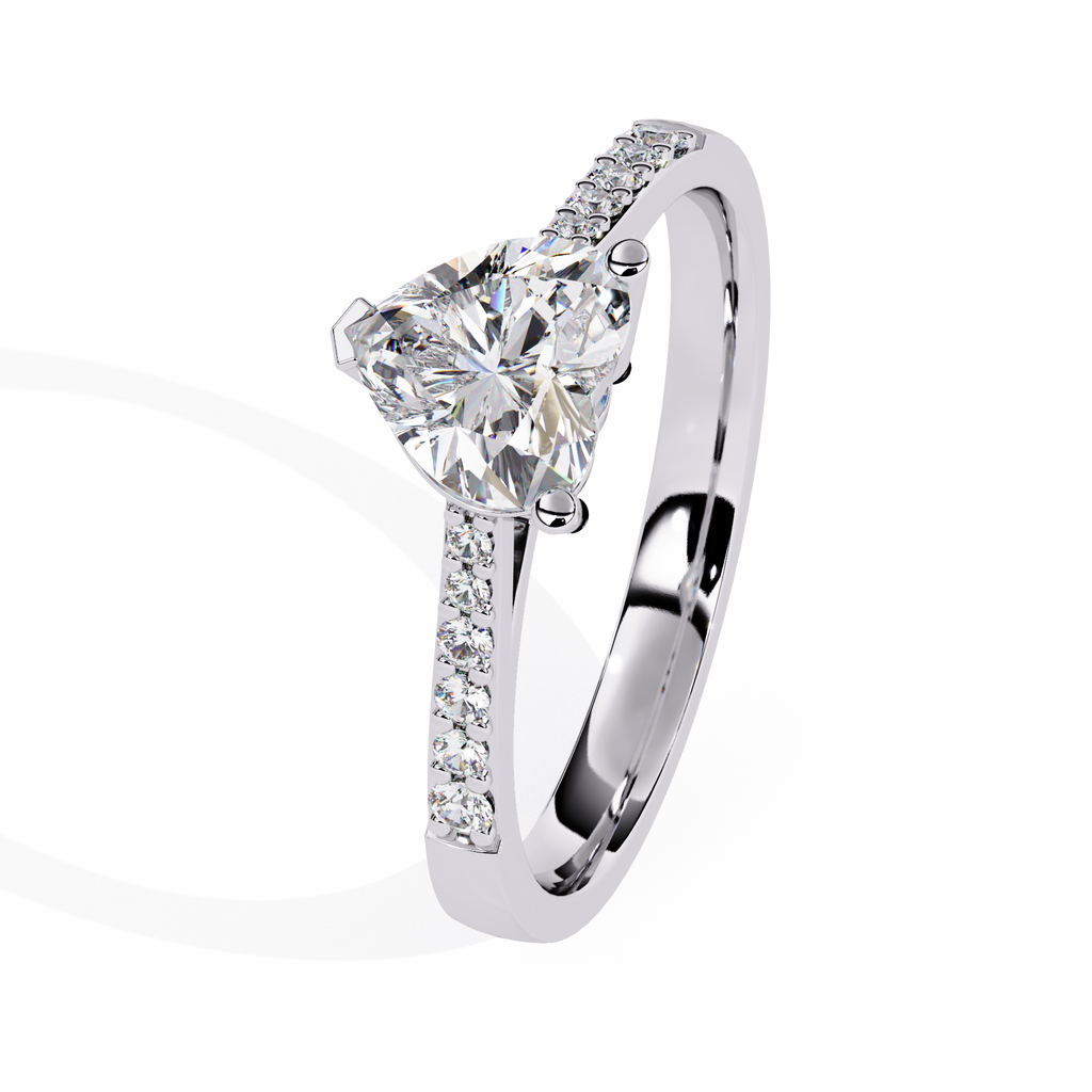 0.59+0.08 Ct heart and round diamond ring for women – lab-created elegance

