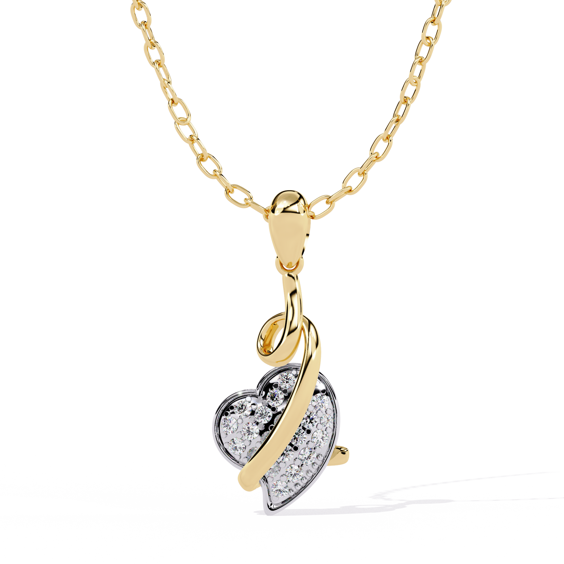 Round Diamond Pendant – Elegant Solitaire Design in Gold