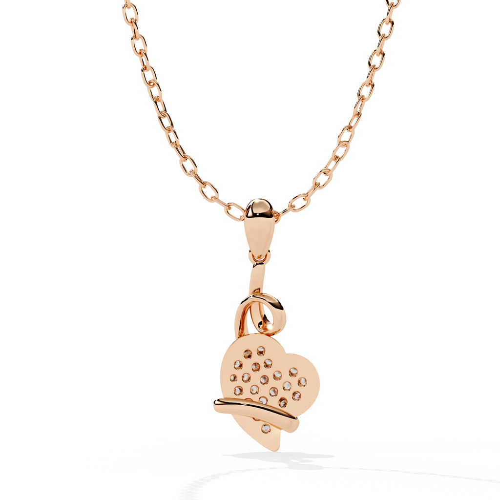 Round Diamond Pendant – Elegant Solitaire Design in Gold