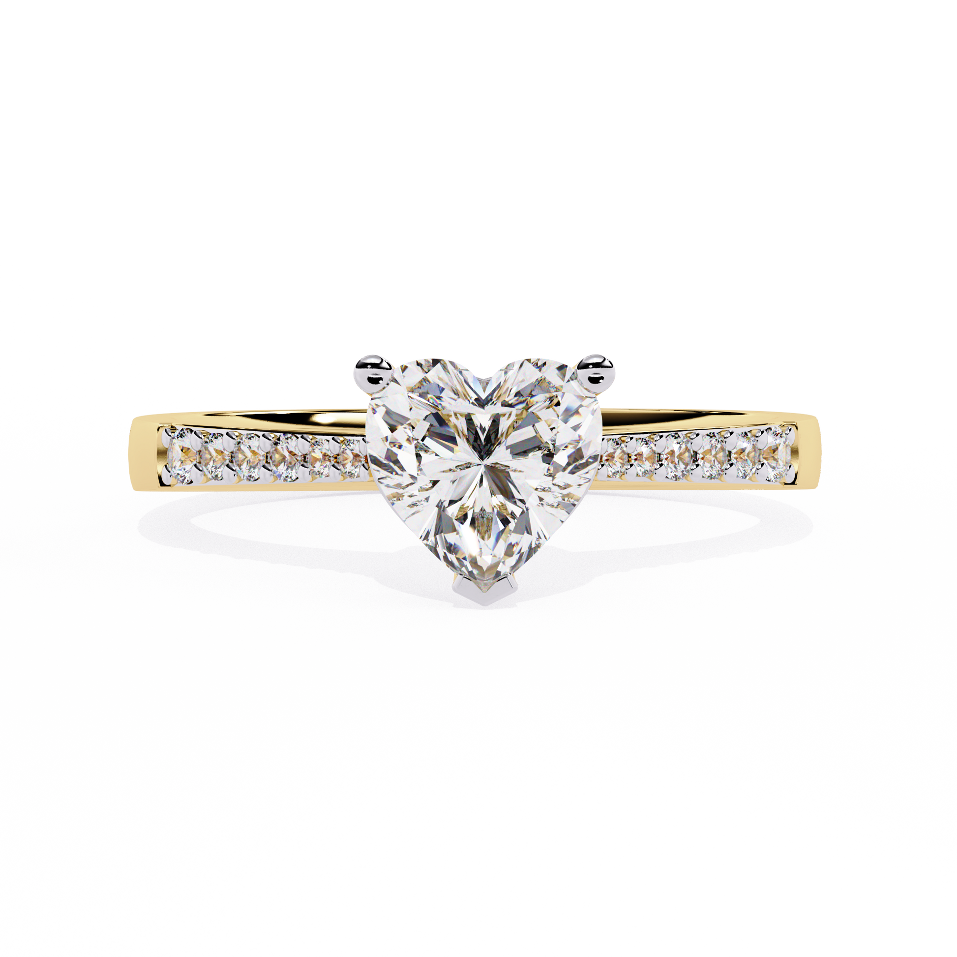 0.59+0.08 Ct heart and round diamond ring for women – lab-created elegance