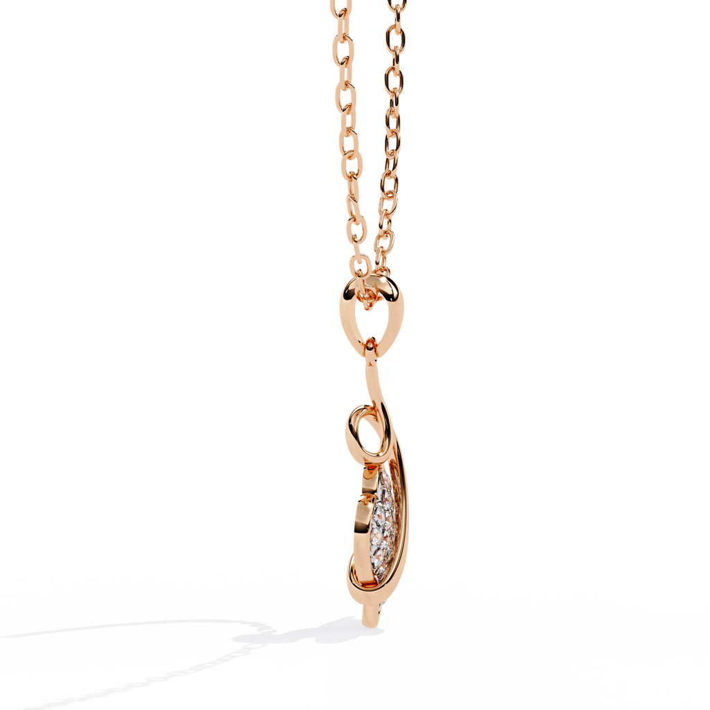 Round Diamond Pendant – Elegant Solitaire Design in Gold