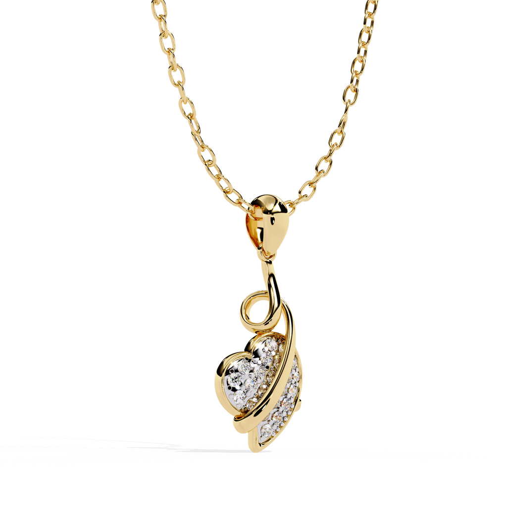 Round Diamond Pendant – Elegant Solitaire Design in Gold