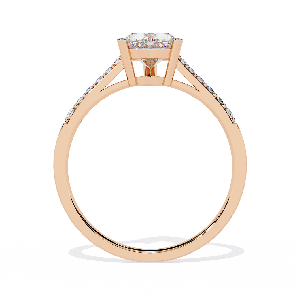 0.59+0.08 Ct heart and round diamond ring for women – lab-created elegance

