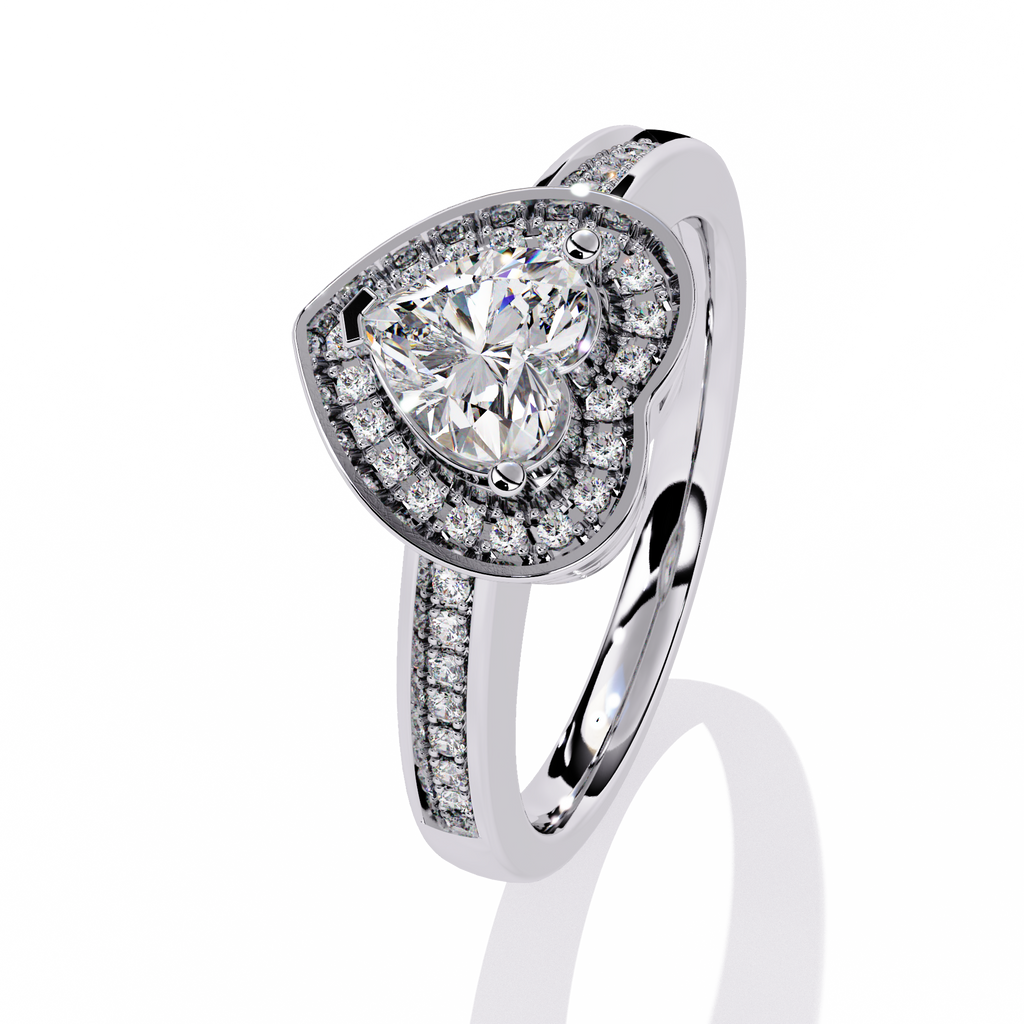 0.59+0.11 Ct heart and round diamond ring for women – lab-grown brilliance

