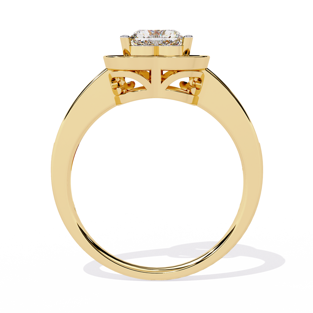 0.59+0.11 Ct heart and round diamond ring for women – lab-grown brilliance

