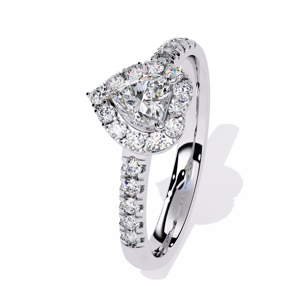 0.34+0.27 Ct heart and round diamond ring for women – lab-grown and elegant

