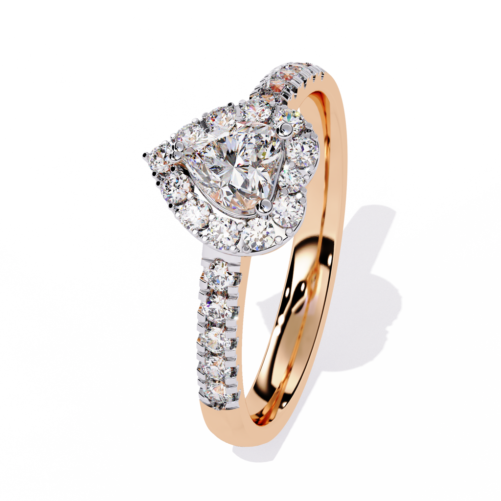 0.34+0.27 Ct heart and round diamond ring for women – lab-grown and elegant

