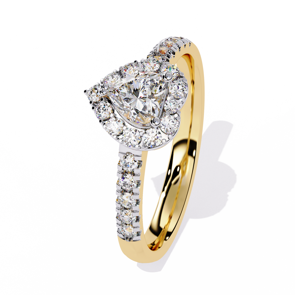 0.34+0.27 Ct heart and round diamond ring for women – lab-grown and elegant

