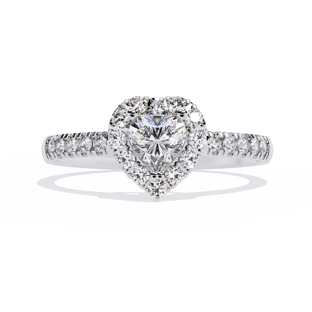 0.34+0.27 Ct heart and round diamond ring for women – lab-grown and elegant

