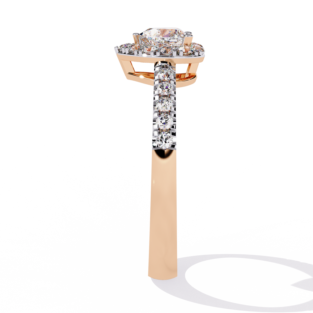 0.34+0.27 Ct heart and round diamond ring for women – lab-grown and elegant


