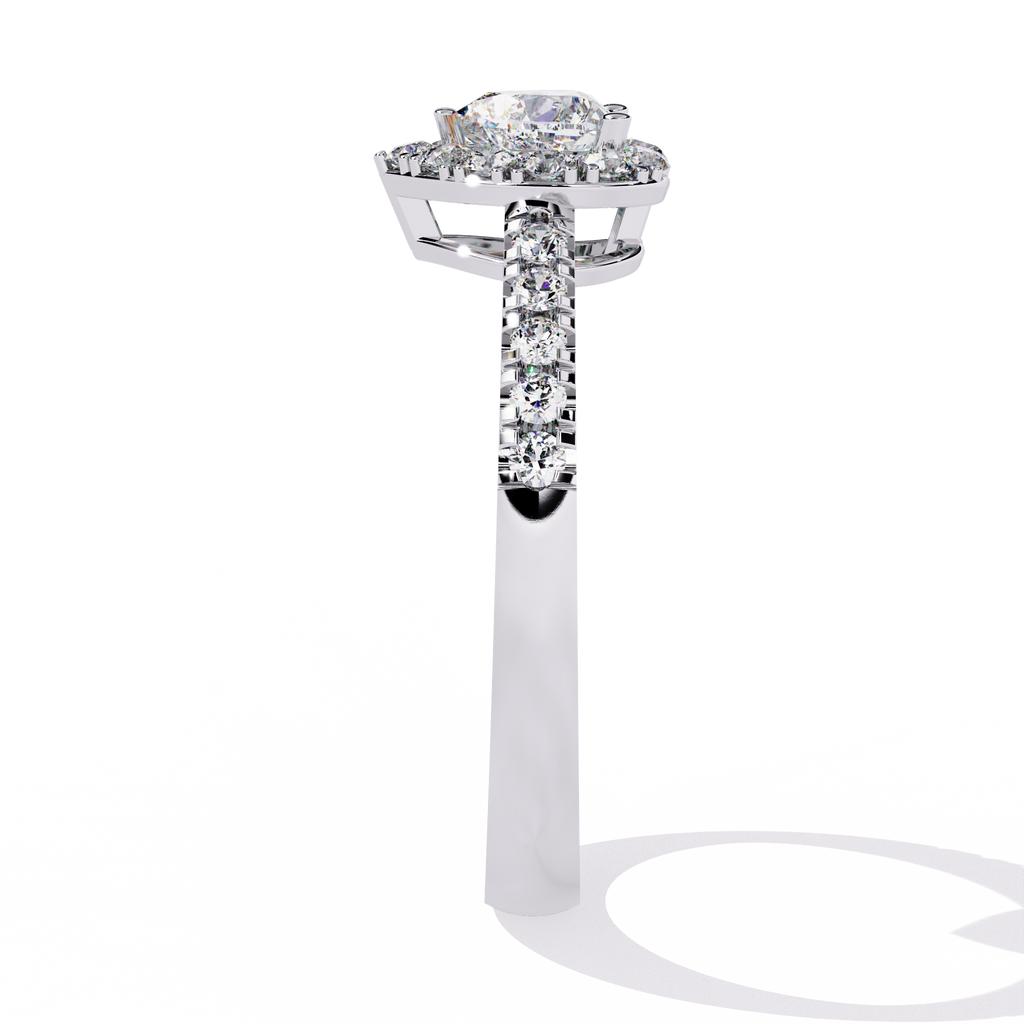 0.34+0.27 Ct heart and round diamond ring for women – lab-grown and elegant


