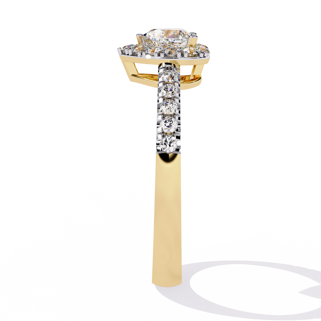 0.34+0.27 Ct heart and round diamond ring for women – lab-grown and elegant

