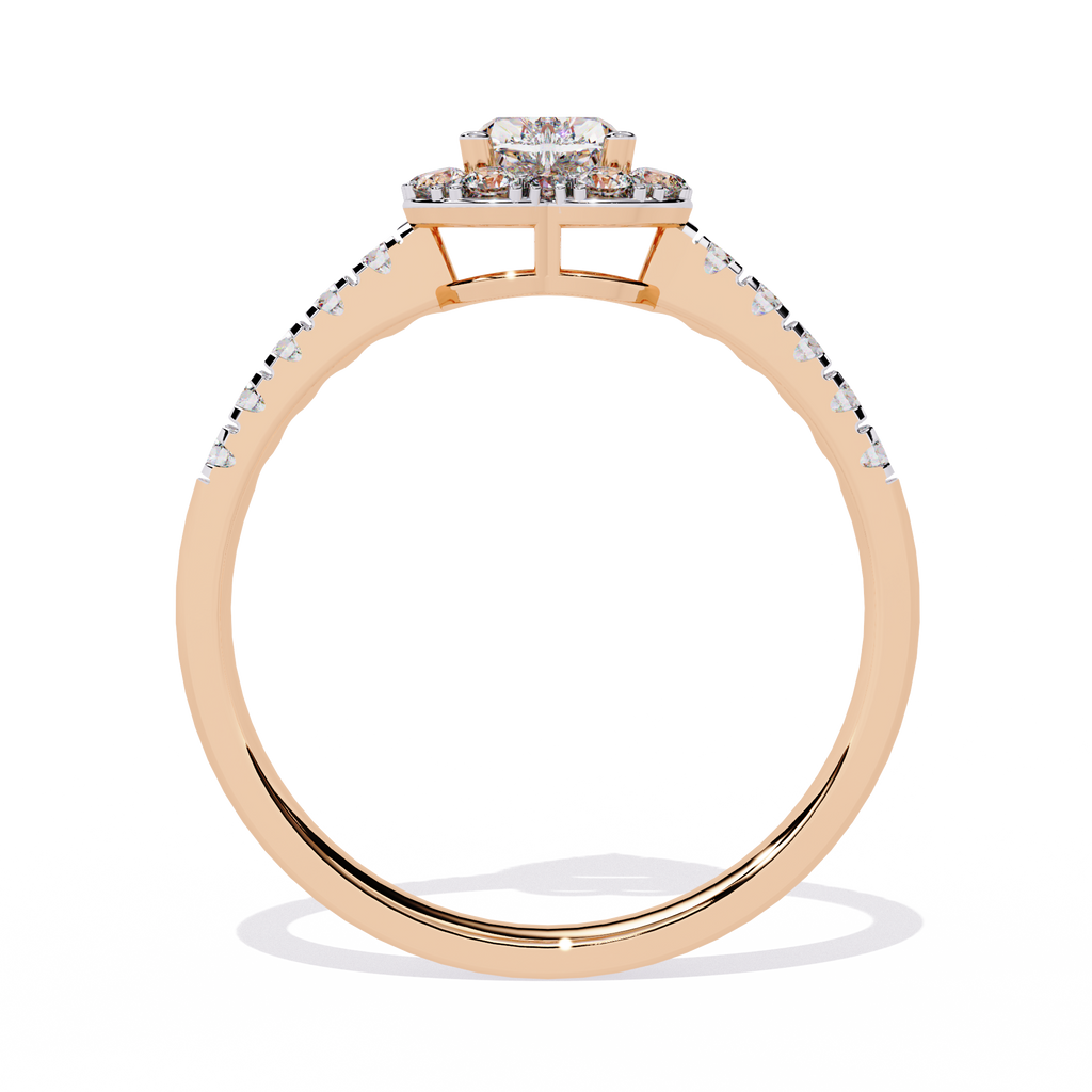 0.34+0.27 Ct heart and round diamond ring for women – lab-grown and elegant

