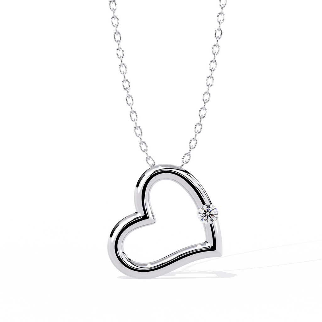 Round Diamond Pendant – Elegant Solitaire Design in Gold