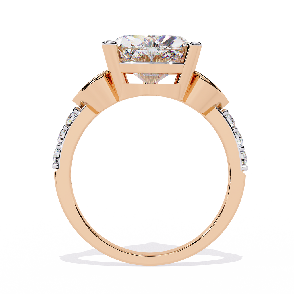 2.33+0.13 Ct heart and round lab-grown diamond wedding ring for women

