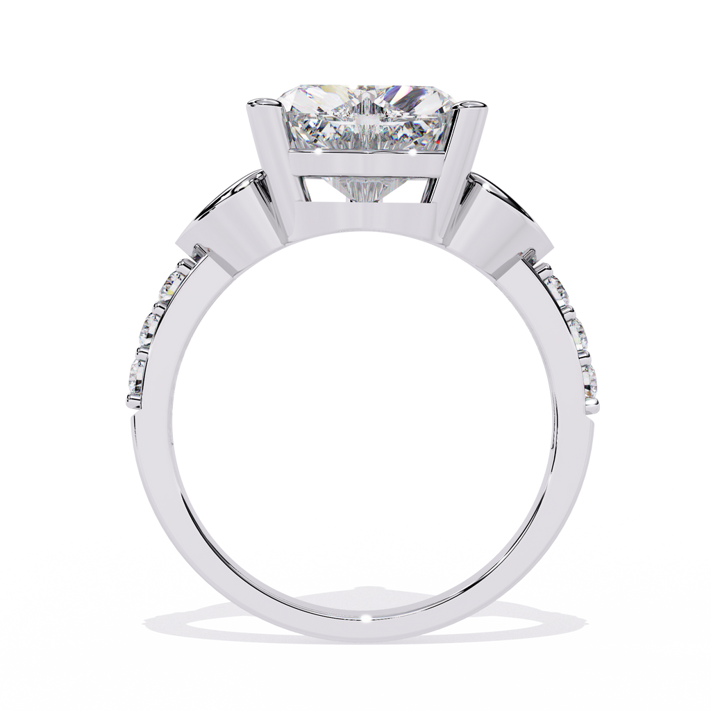 2.33+0.13 Ct heart and round lab-grown diamond wedding ring for women

