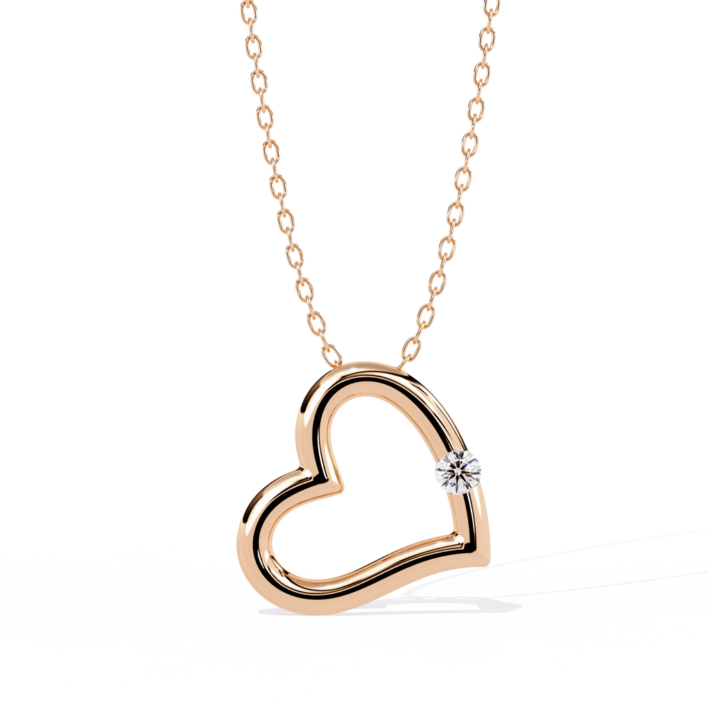 Round Diamond Pendant – Elegant Solitaire Design in Gold