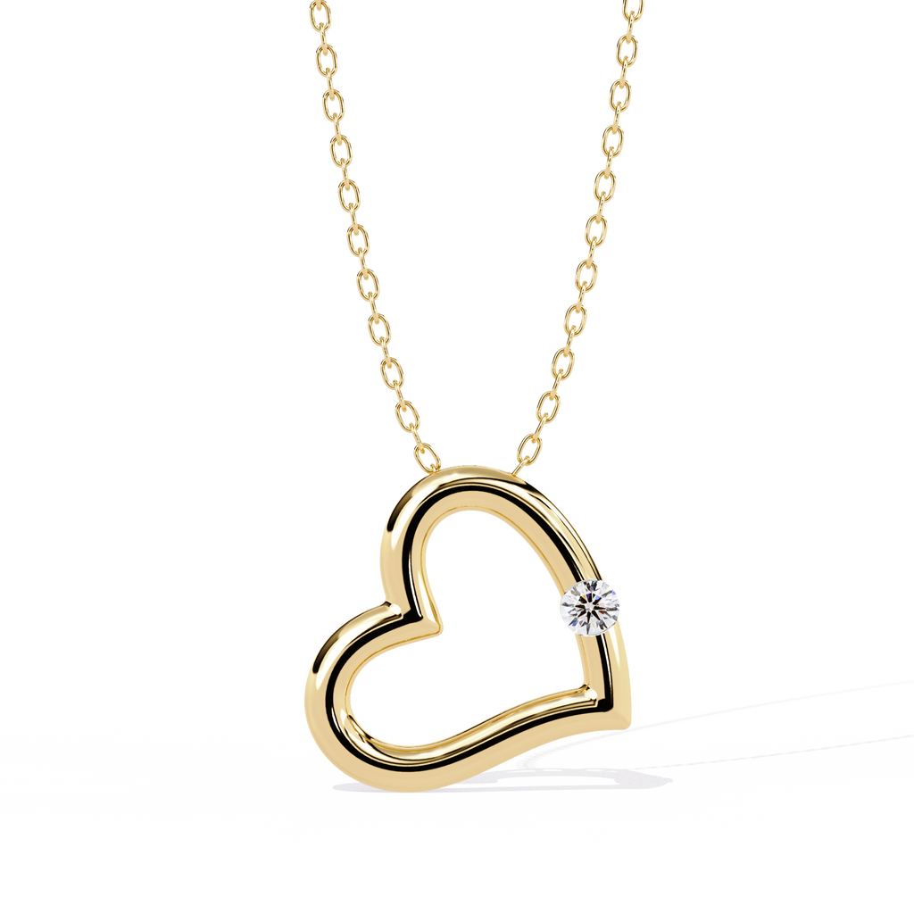 Round Diamond Pendant – Elegant Solitaire Design in Gold