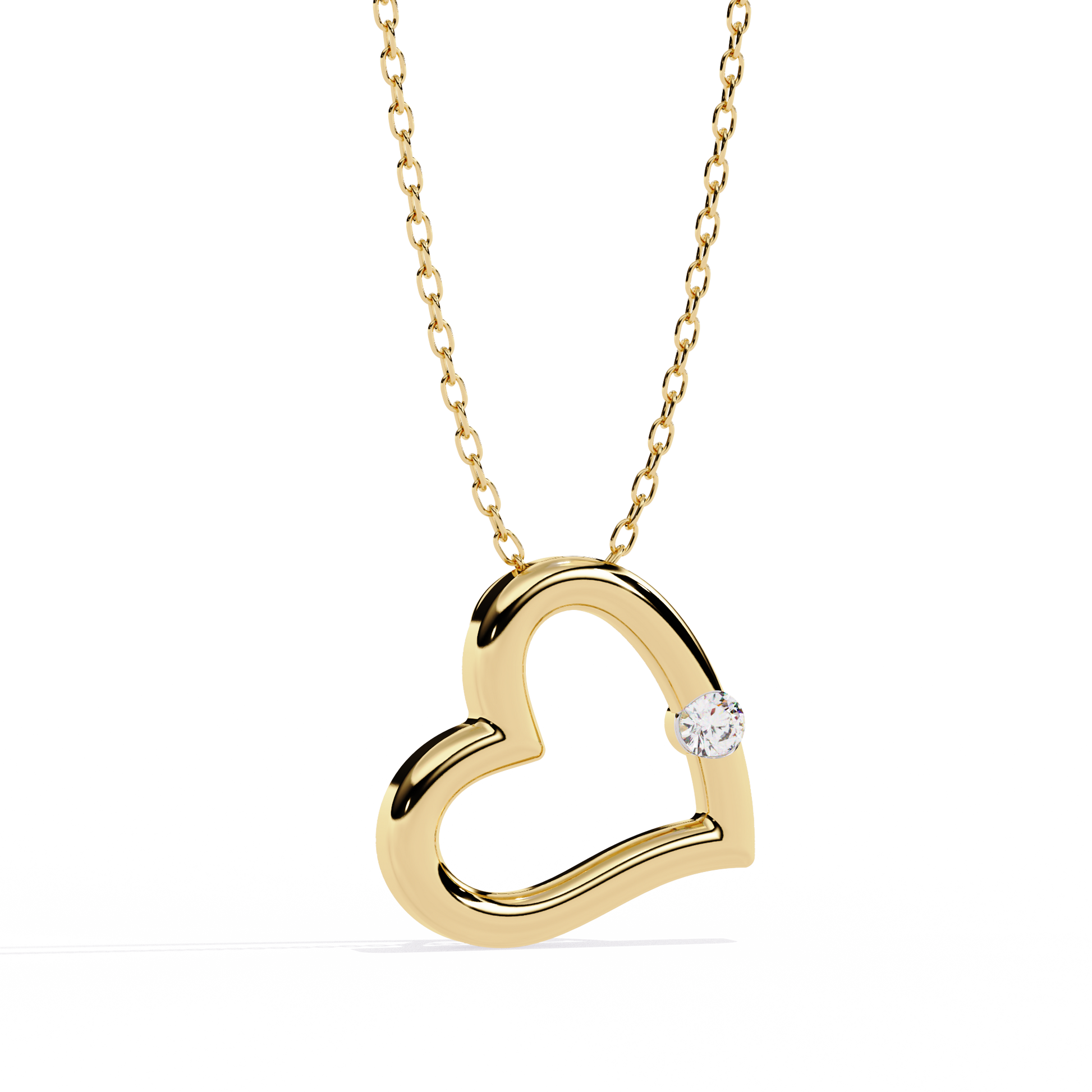 Round Diamond Pendant – Elegant Solitaire Design in Gold