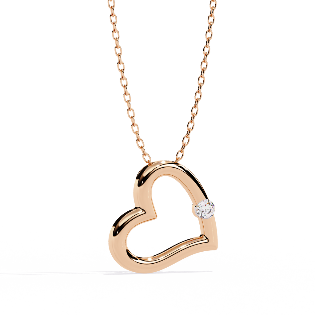 Round Diamond Pendant – Elegant Solitaire Design in Gold