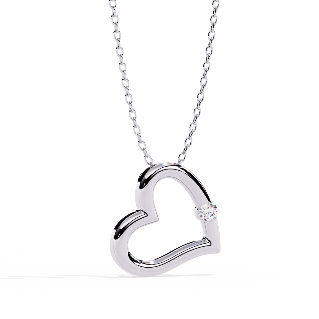 Round Diamond Pendant – Elegant Solitaire Design in Gold