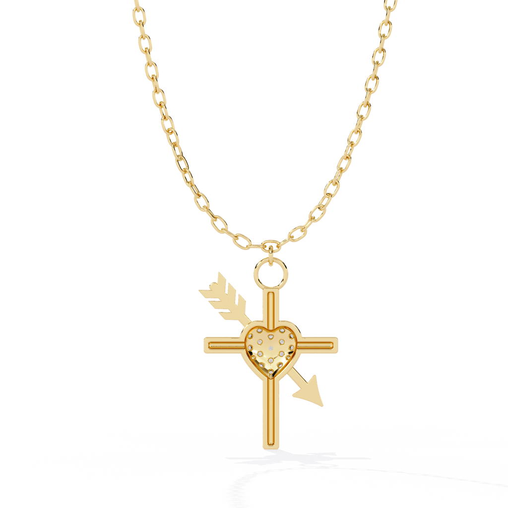 Round Diamond Pendant – Elegant Solitaire Design in Gold