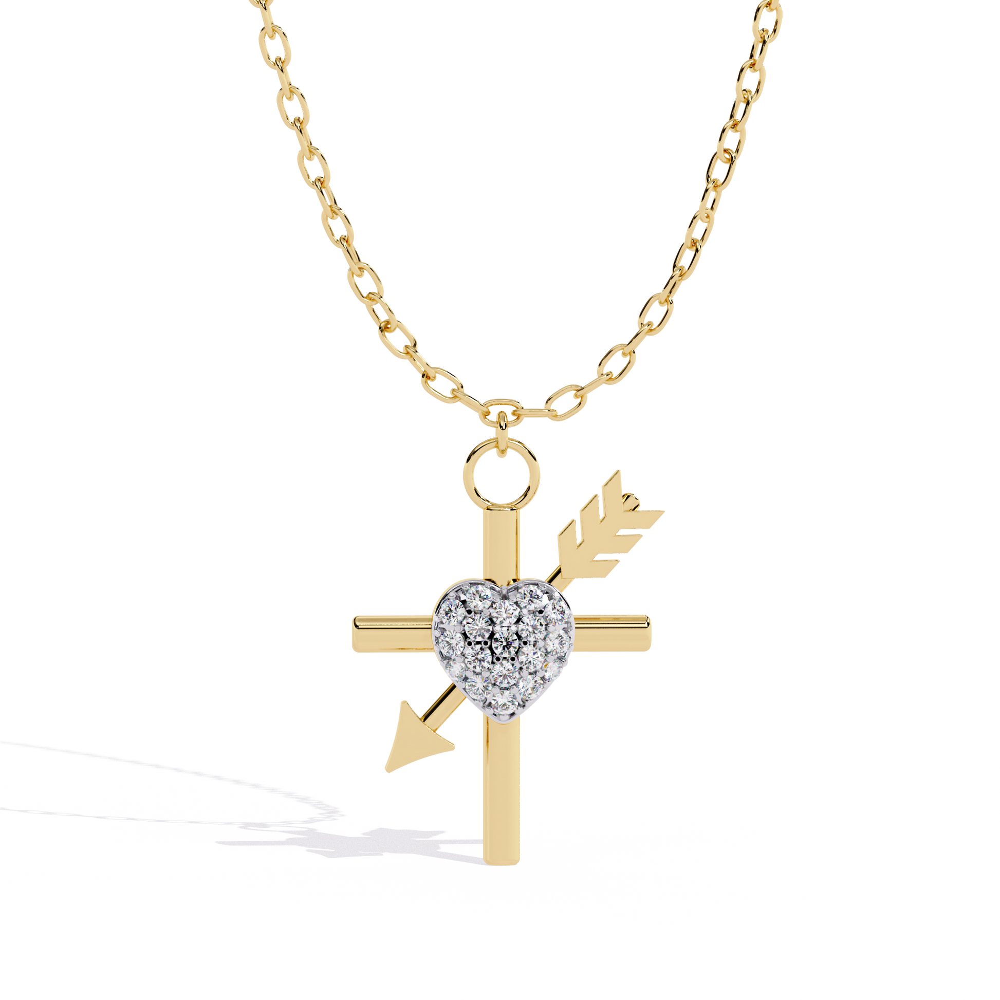 Round Diamond Pendant – Elegant Solitaire Design in Gold