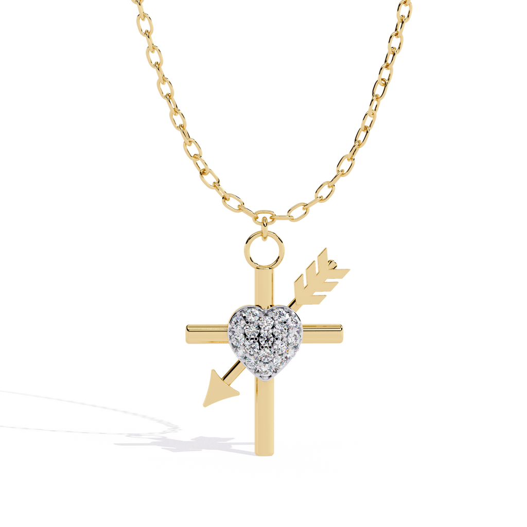 Round Diamond Pendant – Elegant Solitaire Design in Gold