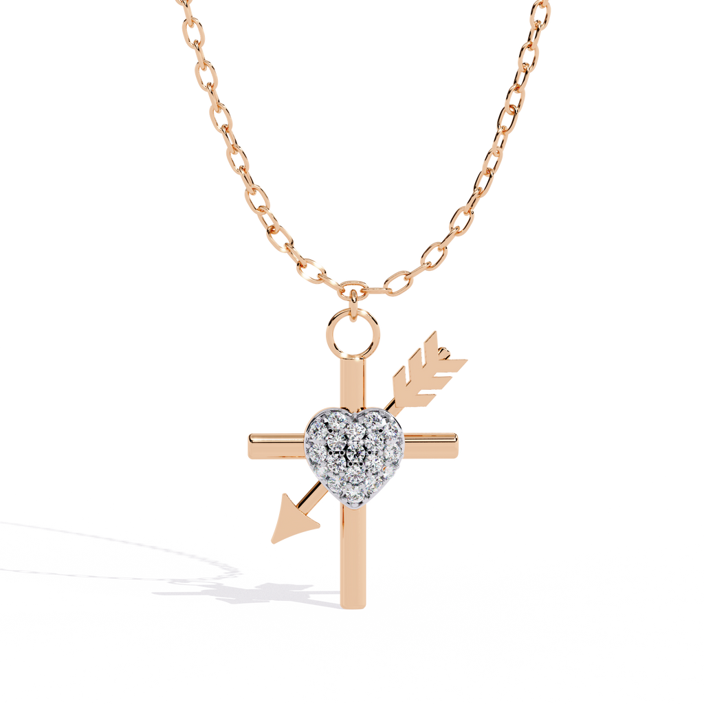 Round Diamond Pendant – Elegant Solitaire Design in Gold