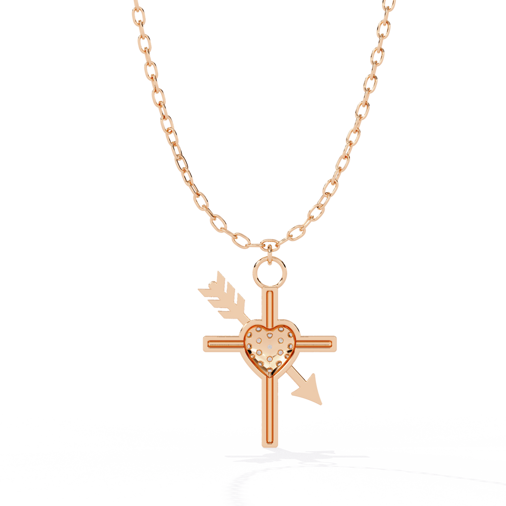 Round Diamond Pendant – Elegant Solitaire Design in Gold