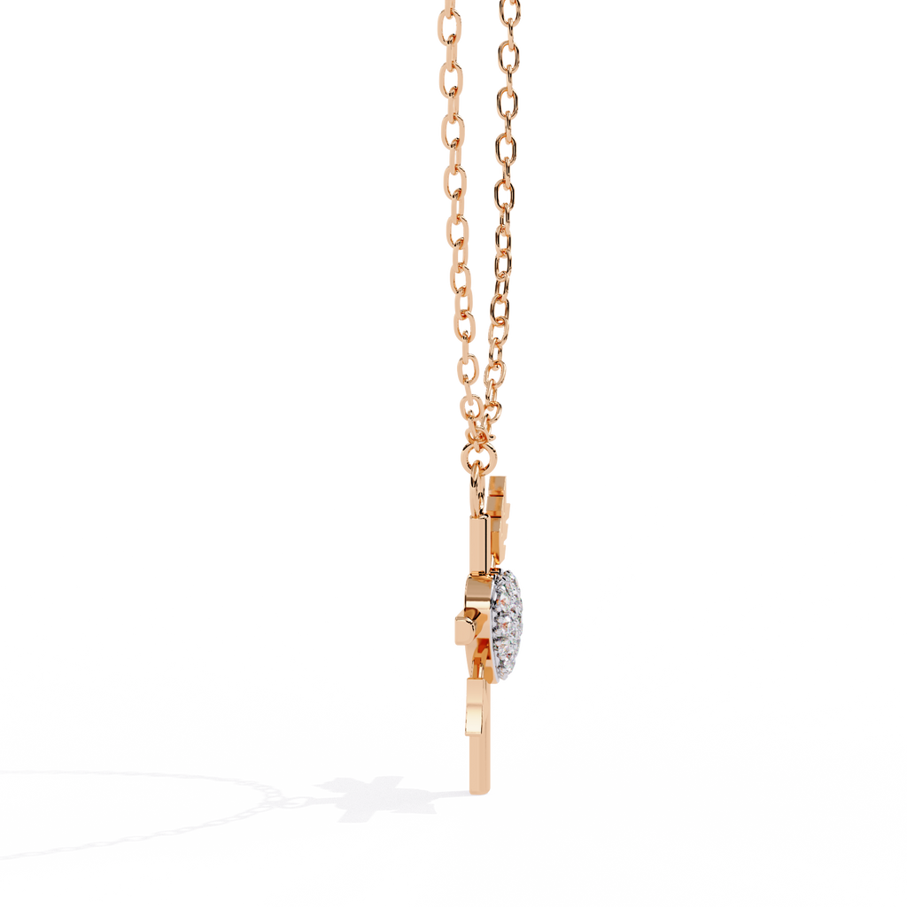 Round Diamond Pendant – Elegant Solitaire Design in Gold