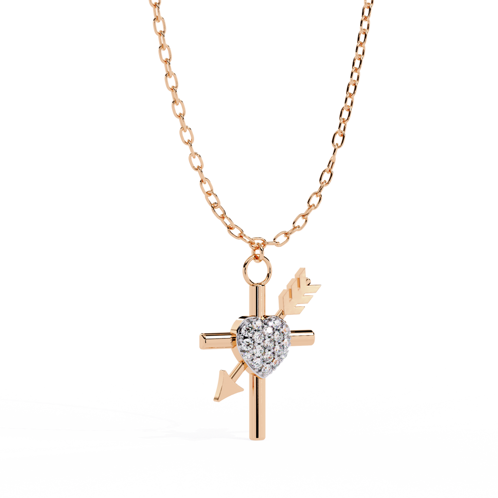 Round Diamond Pendant – Elegant Solitaire Design in Gold