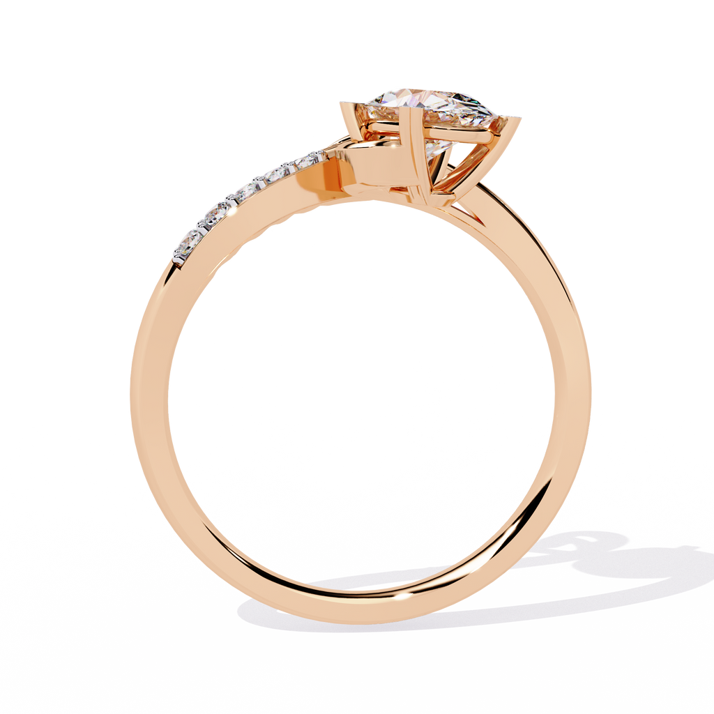 0.89+0.05 Ct oval and round lab-grown diamond ring for women

