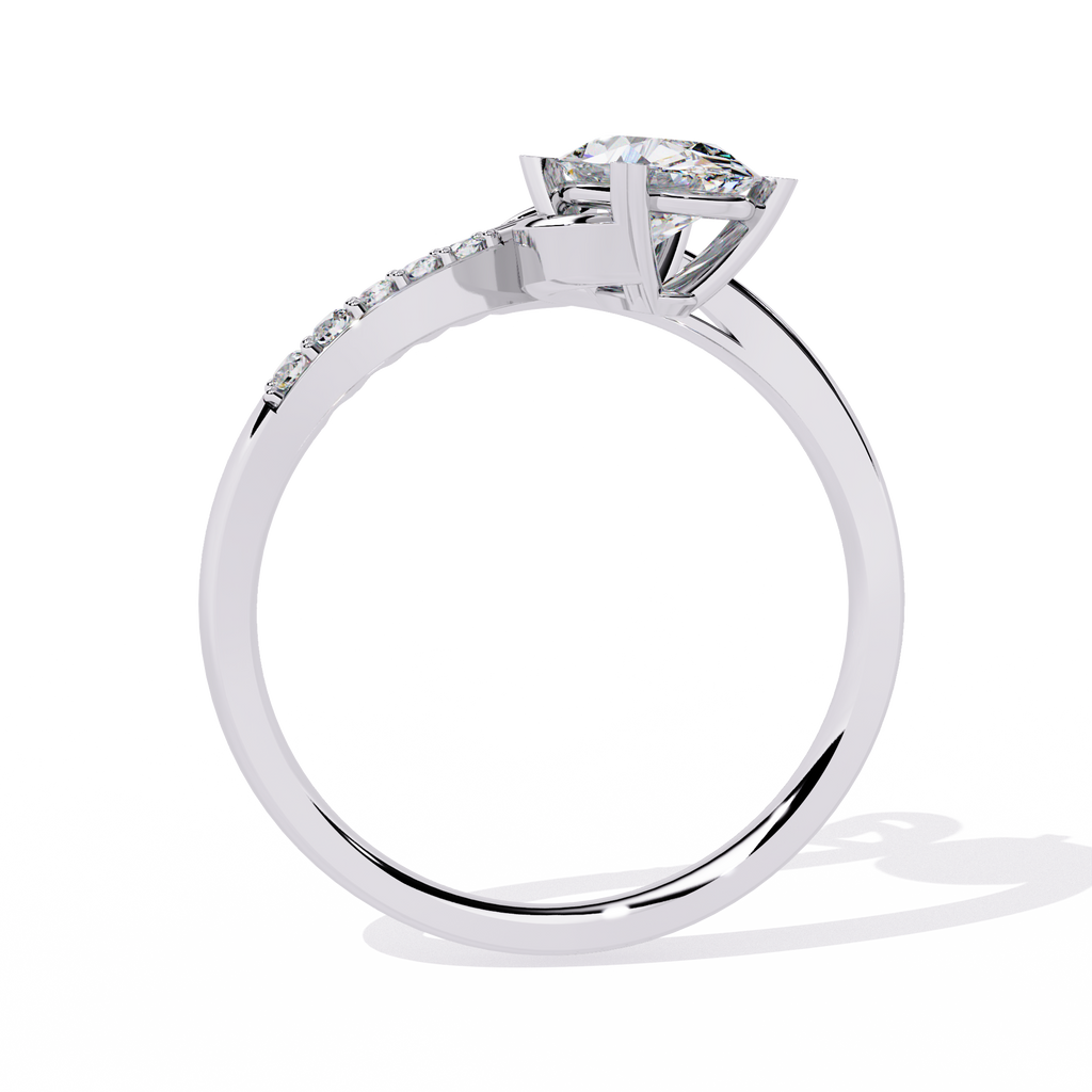 0.89+0.05 Ct oval and round lab-grown diamond ring for women


