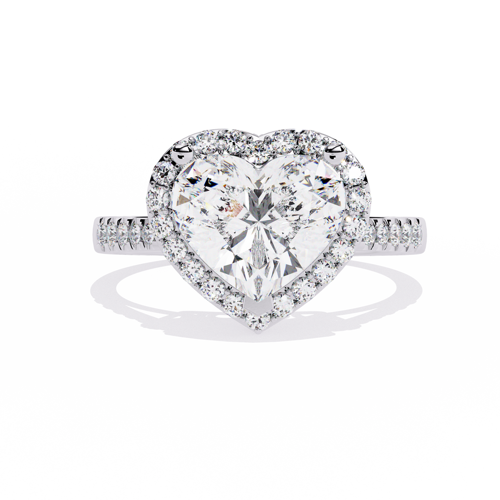 1.78+0.27 Ct Heart Radiant and round lab-grown diamond ring for women

