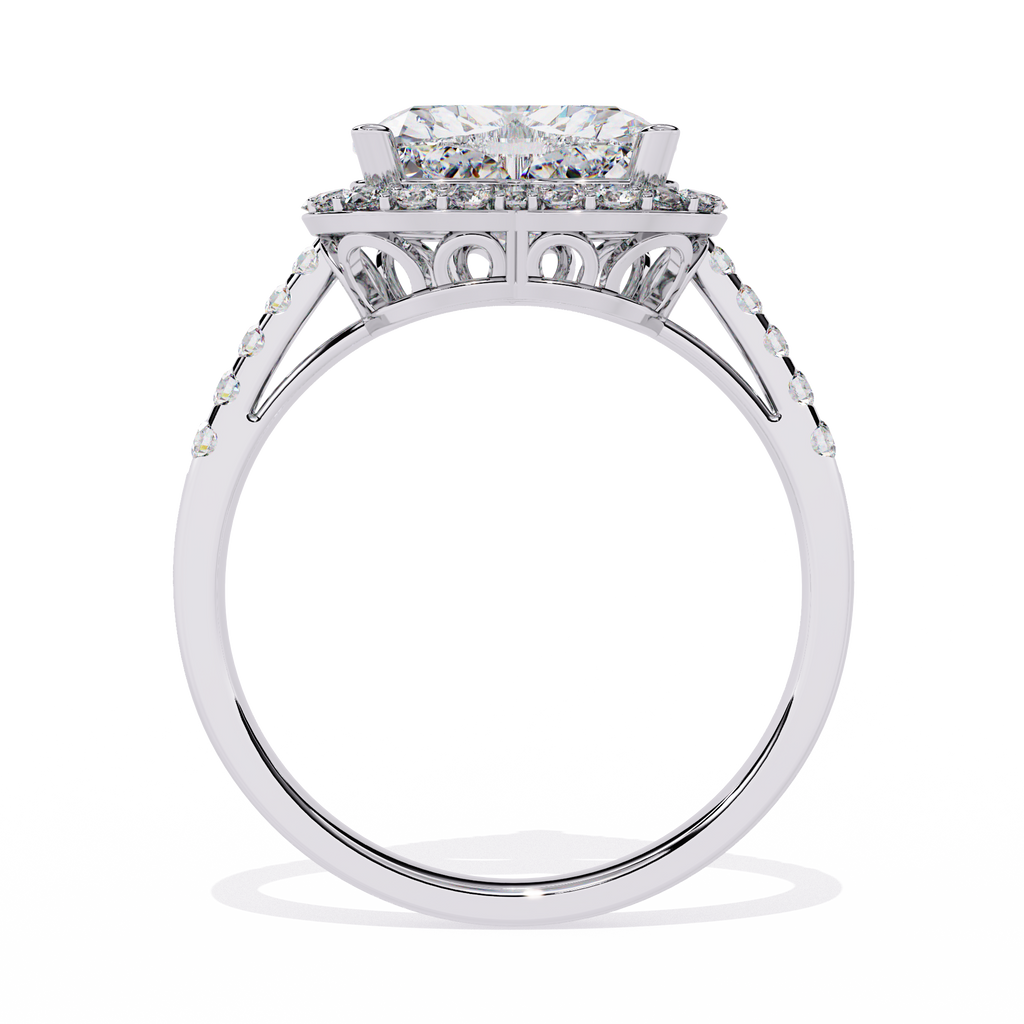 1.78+0.27 Ct Heart Radiant and round lab-grown diamond ring for women

