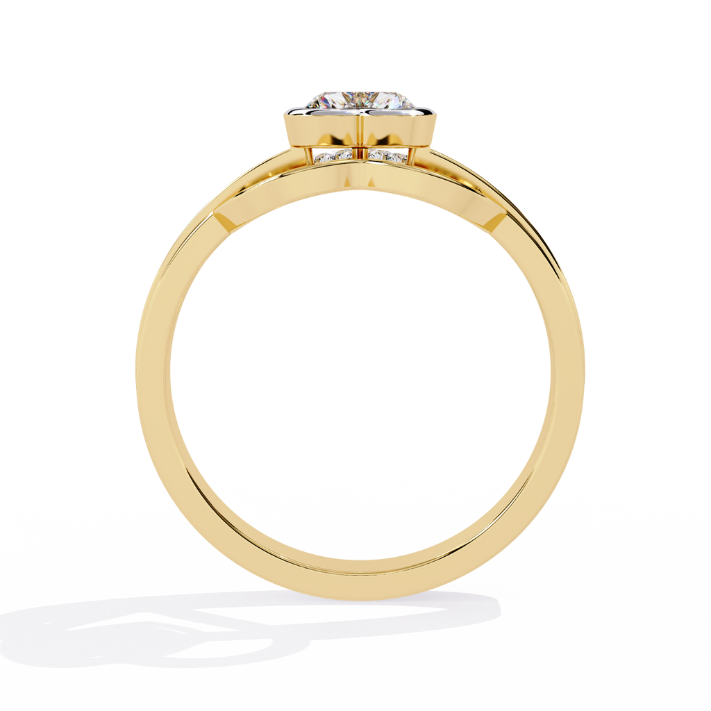 0.44+0.07 Ct Heart Radiant and round lab-grown diamond ring for women

